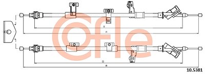 Cofle Seilzug, Feststellbremse [Hersteller-Nr. 10.5381] für Ford von COFLE