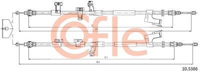 Cofle Seilzug, Feststellbremse [Hersteller-Nr. 10.5386] für Ford von COFLE