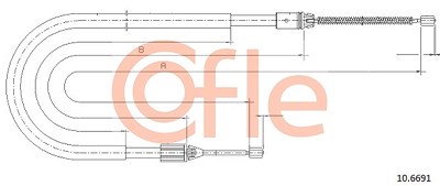 Cofle Seilzug, Feststellbremse [Hersteller-Nr. 10.6691] für Renault von COFLE