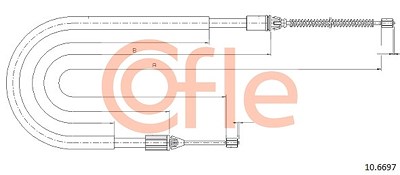 Cofle Seilzug, Feststellbremse [Hersteller-Nr. 10.6697] für Renault von COFLE