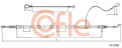 Cofle Seilzug, Feststellbremse [Hersteller-Nr. 10.7396] für VW von COFLE