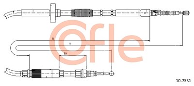 Cofle Seilzug, Feststellbremse [Hersteller-Nr. 10.7531] für Audi von COFLE