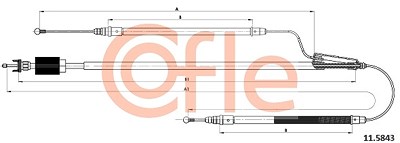 Cofle Seilzug, Feststellbremse [Hersteller-Nr. 11.5843] für Opel von COFLE