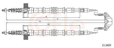 Cofle Seilzug, Feststellbremse [Hersteller-Nr. 11.5859] für Chevrolet, Opel, Vauxhall von COFLE