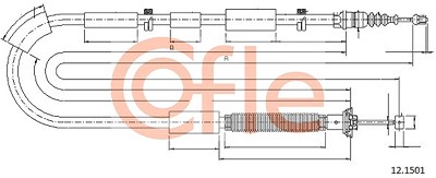 Cofle Seilzug, Feststellbremse [Hersteller-Nr. 12.1501] für Lancia von COFLE