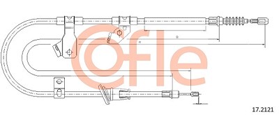 Cofle Seilzug, Feststellbremse [Hersteller-Nr. 17.2121] für Mitsubishi, Smart von COFLE