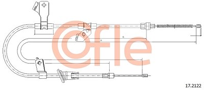 Cofle Seilzug, Feststellbremse [Hersteller-Nr. 17.2122] für Mitsubishi, Smart von COFLE