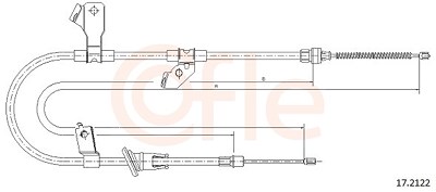 Cofle Seilzug, Feststellbremse [Hersteller-Nr. 17.2122] für Mitsubishi, Smart von COFLE