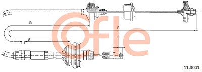 Cofle Seilzug, Kupplungsbetätigung [Hersteller-Nr. 11.3041] für Peugeot von COFLE