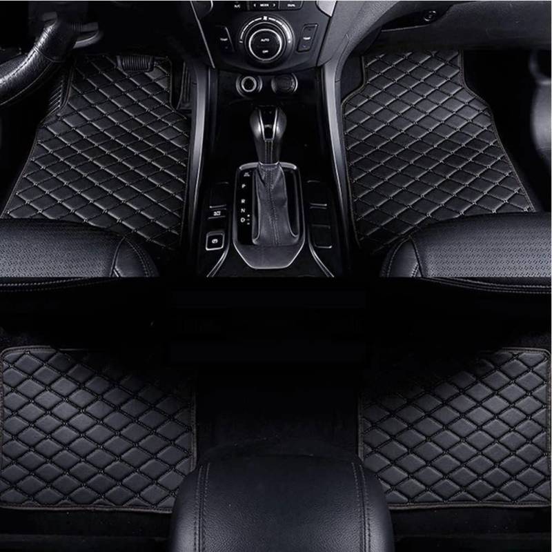 Auto Fußmatten Leder Für Ford Mustang 2015-2019, Allwetter Wasserdicht Anti Rutsch Bodenmatten Auto ZubehöR,All-Black von COFUNU