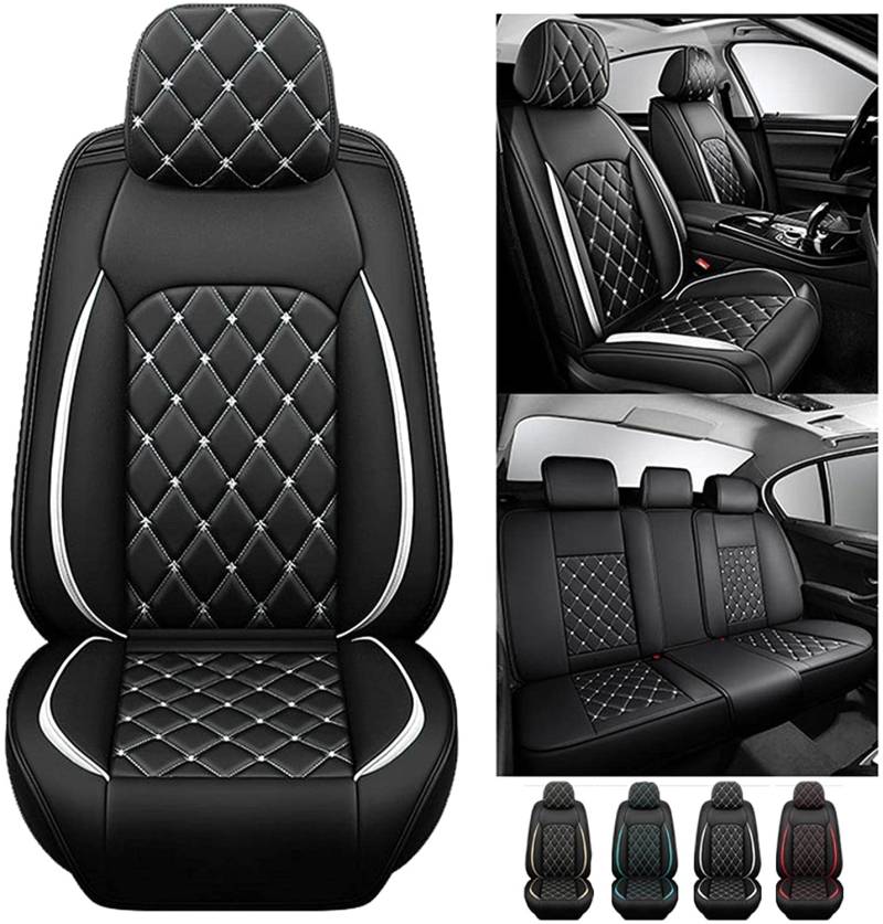 Autositzbezüge Set Für Mercedes Benz/AMG CLA Shooting Brake X118 X117, Universal 5 Sitze PU-Leder Sitzbezüge Auto Allwetter Rutschfester Wasserdichter Schützender Auto Sitzbezüge Covers Zubehör (Colo von COFUNU