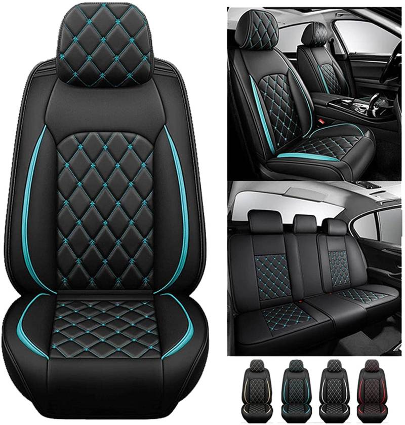 Autositzbezüge Set Für Skoda Kamiq Superba Superba 2 Superba 3 Superba 3V Yeti Octavia 5E Tuning , Universal 5 Sitze PU-Leder Sitzbezüge Auto Allwetter Rutschfester Wasserdichter Schützender Auto Sitz von COFUNU