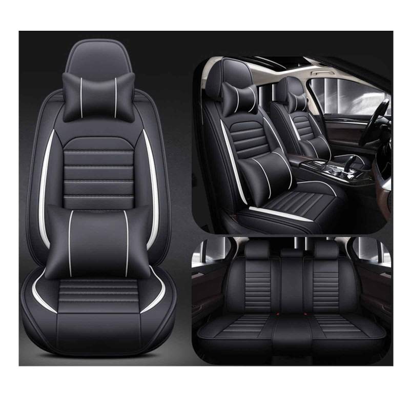 Sitzbezüge Auto Leder Autositzbezüge Universal Set Für Alfa Romeo Giulia Giulietta Mito Stelvio Kissen 5-Sitz Vorne Hinten Sitz Protektoren rutschfest Wasserdicht Langlebig (Color : D) von COFUNU