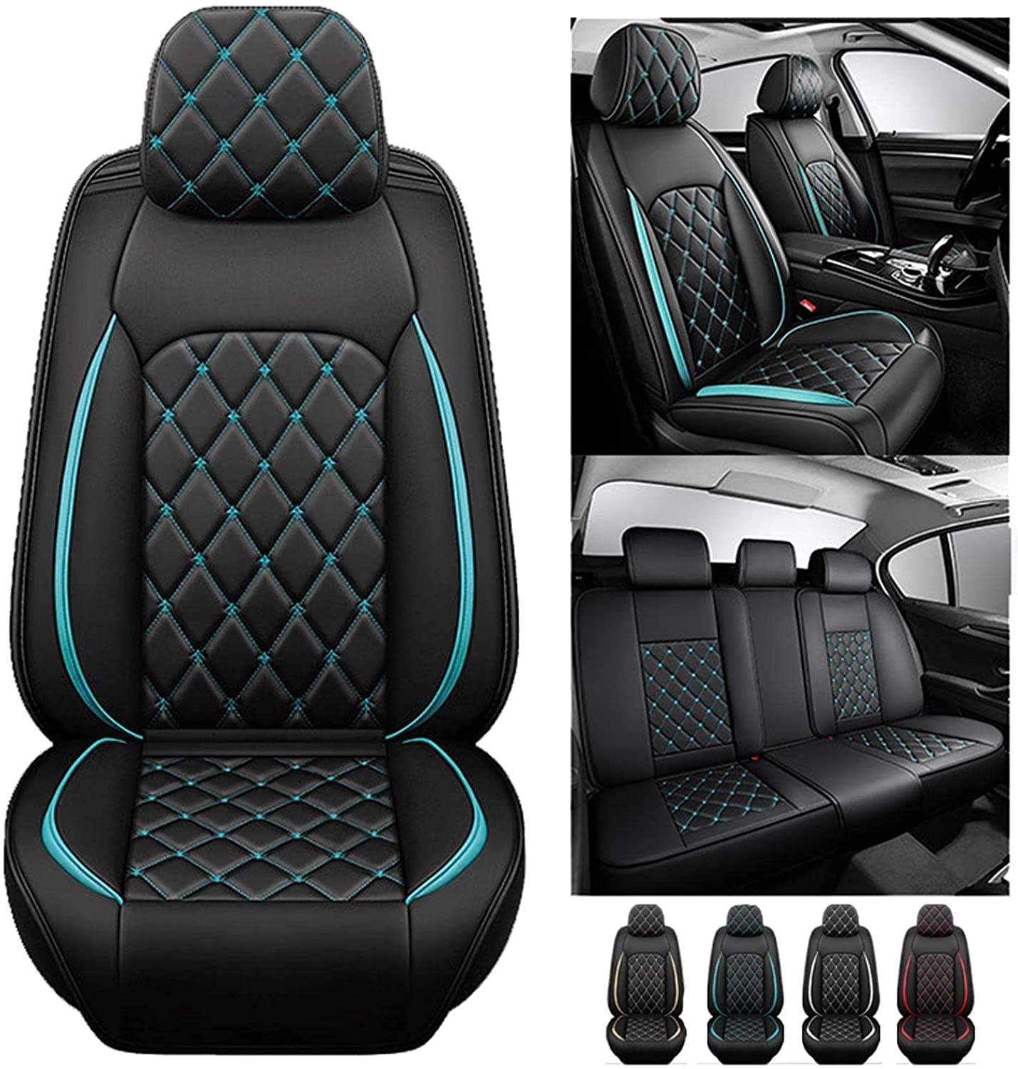 Sitzbezüge Auto Leder Autositzbezüge Universal Set für Seat Ibiza Ibiza Fr Ibiza S Ibiza 6J S Ibiza 6J Ibiza 6L Ibiza 6J Tuning braun , Kissen 5-Sitz Vorne Hinten Sitz Protektoren Rutschfest Wasserdic von COFUNU