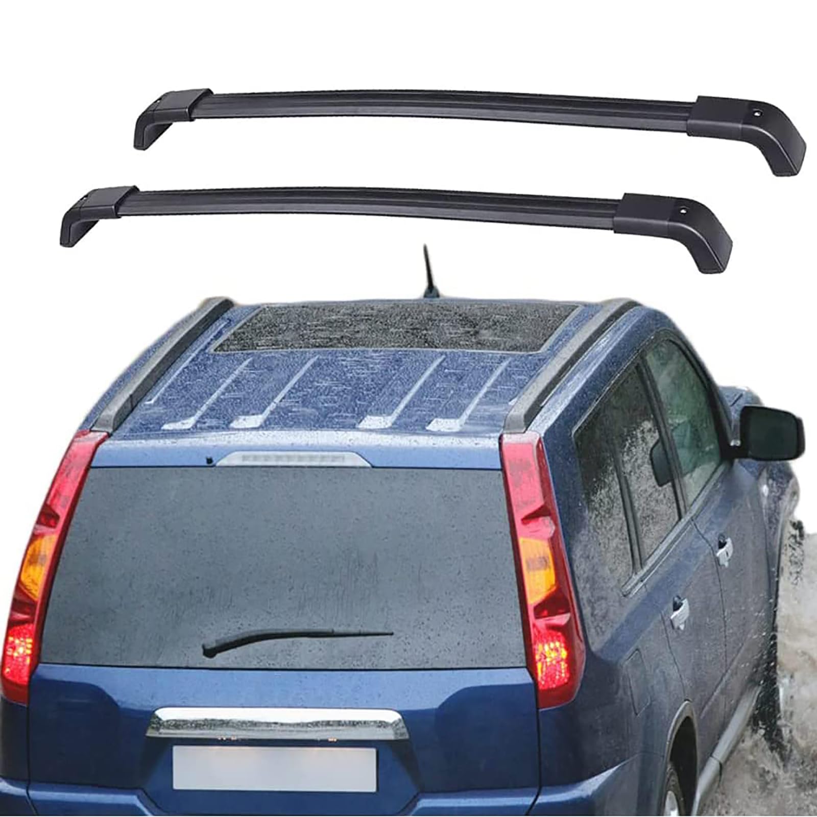 2 Stück Aluminium Dachträger Gepäckträger für Nissan X-Trail T31 2007-2013, Fahrradträger Dachboxen Dachgepäckablage Railing Track Auto Zubehör von COGNOO