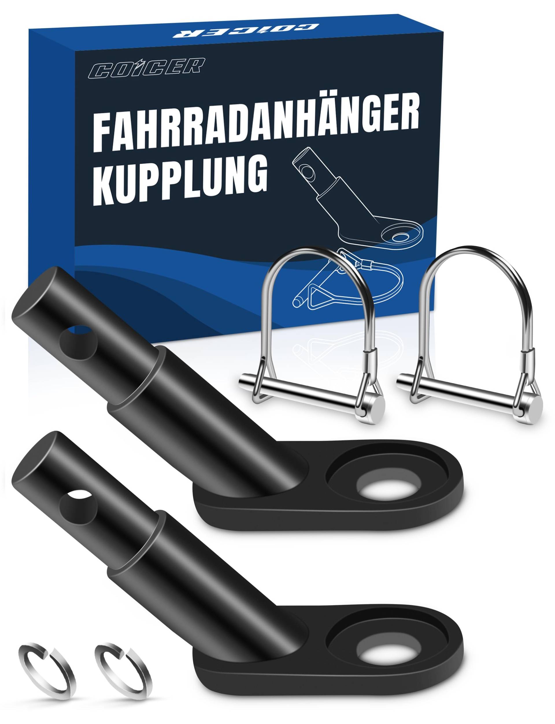 Coicer Fahrradanhänger Kupplung Fahrrad Anhängerkupplung Kupplung Anhänger Adapter Hundeanhänger für Fahrrad mit Sicherungsstift Kinderanhänger Fahrrad Kupplung Hundefahrradanhänger Hunde Anhänger von COICER