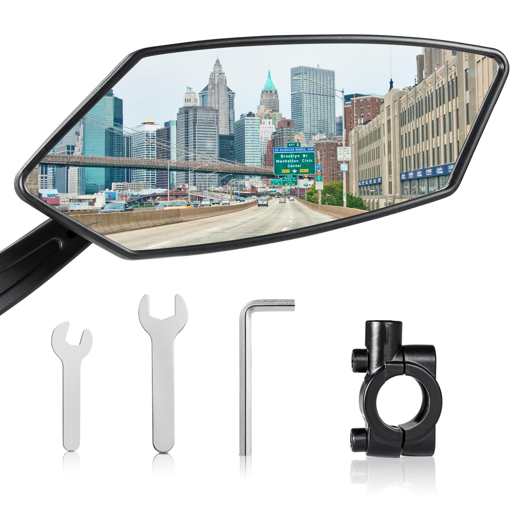 Coicer Fahrradspiegel Extra Große Spiegelfläche |Schlagfestes Echtglas| Fahrradspiegel für Lenker Ebike Mirror Accessories| Rückspiegel Fahrrad Spiegel für E-bike Fahrradrückspiegel Klappbar (rechts) von COICER