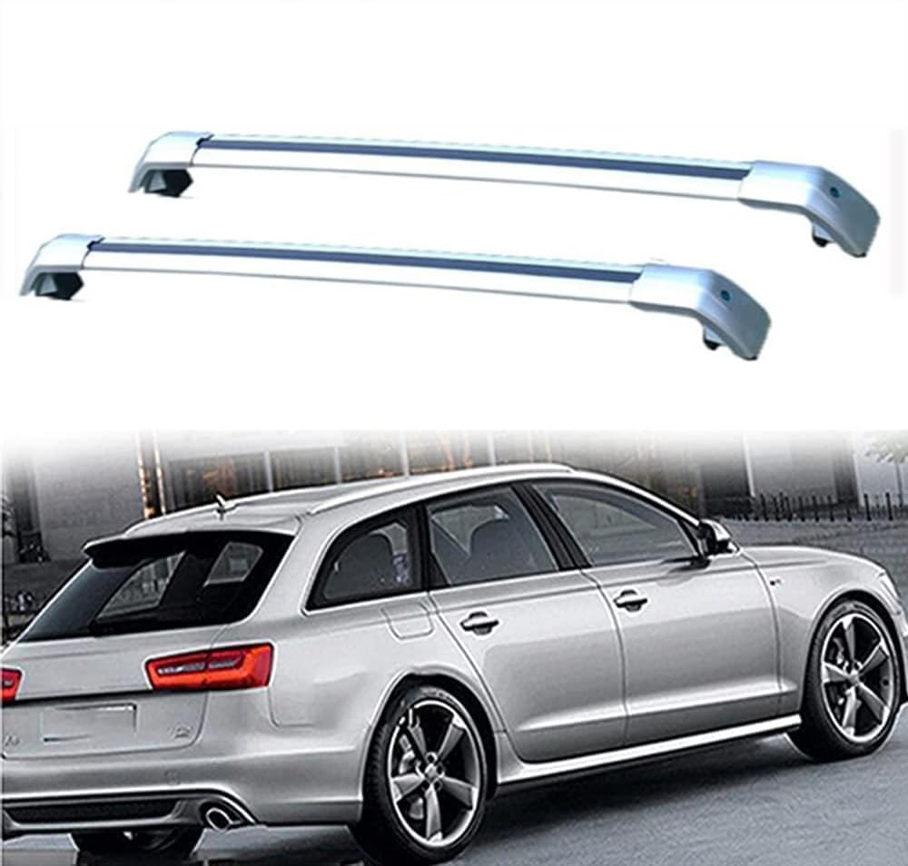 2Stück Auto Dachträger für Audi A6 Avant 4G5, 4GD, C7 2011-2018, Aluminium Fahrradträger Dachboxen Dachgepäckablage Außen Styling Zubehör,A/Silver von COIEN