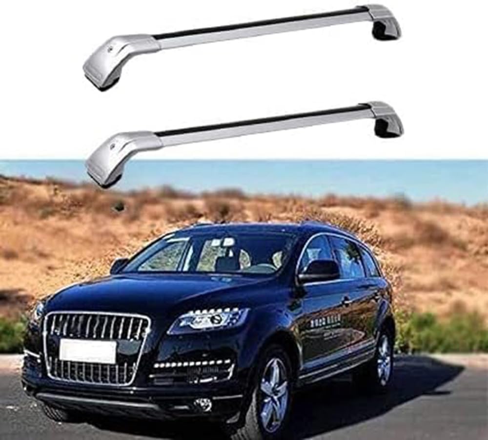 2Stück Auto Dachträger für Audi Q7 2009 2010 2011 2012 2013 2014 2015, Aluminium Fahrradträger Dachboxen Dachgepäckablage Außen Styling Zubehör,A/Silver von COIEN