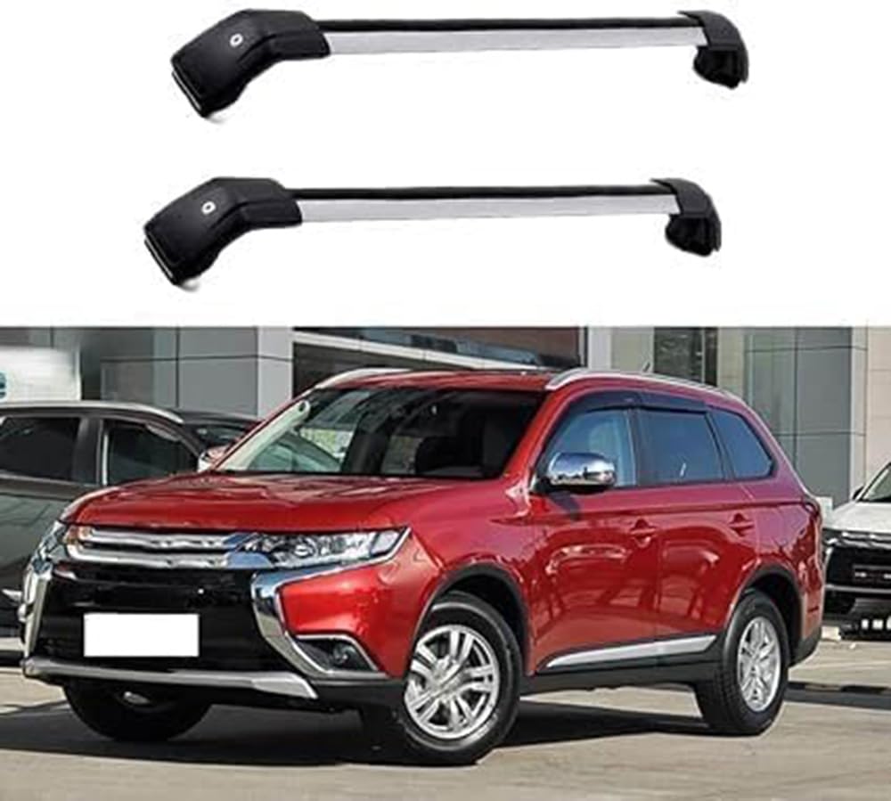 2Stück Auto Dachträger für Mitsubishi Outlander 2012 2013 2014-2018 2019 2020, Aluminium Fahrradträger Dachboxen Dachgepäckablage Außen Styling Zubehör,A/Black-Silver von COIEN