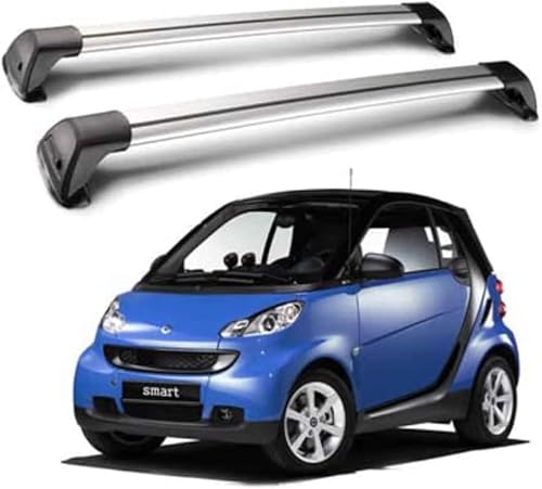 2Stück Auto Dachträger für Smart 451 453 Fortwo Forfour, Aluminium Fahrradträger Dachboxen Dachgepäckablage Außen Styling Zubehör,A/453 fortwo von COIEN