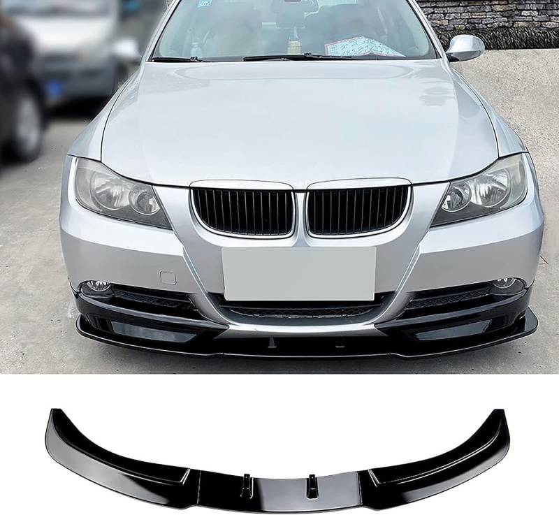 COIEN Auto Frontspoiler für BMW 3 Series E90 E91 320i 325i 2005-2008, Frontstoßstange Lippe Sport-Performance Lippen Flügel Exterieur Zubehör,A/Gloss Black von COIEN