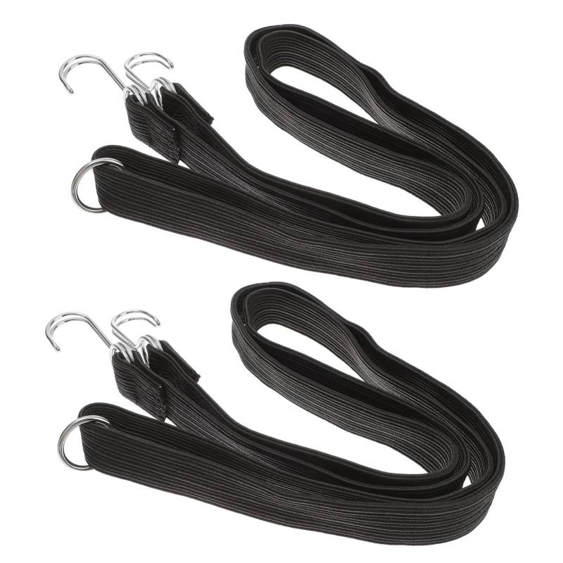 2St Gurt Fahrradseil Ladungsbindungen Bungee Seil Gepäckbindeseil motorradzubehör Motorroller zubehör elastisches Geräteband Cargo-Bindungsgürtel elastisches Latexseil Black COLLBATH von COLLBATH