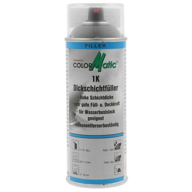 ColorMatic 339448 1K DICKSCHICHTFÜLLER mittelgrau 400 ml, grau von COLORMATIC