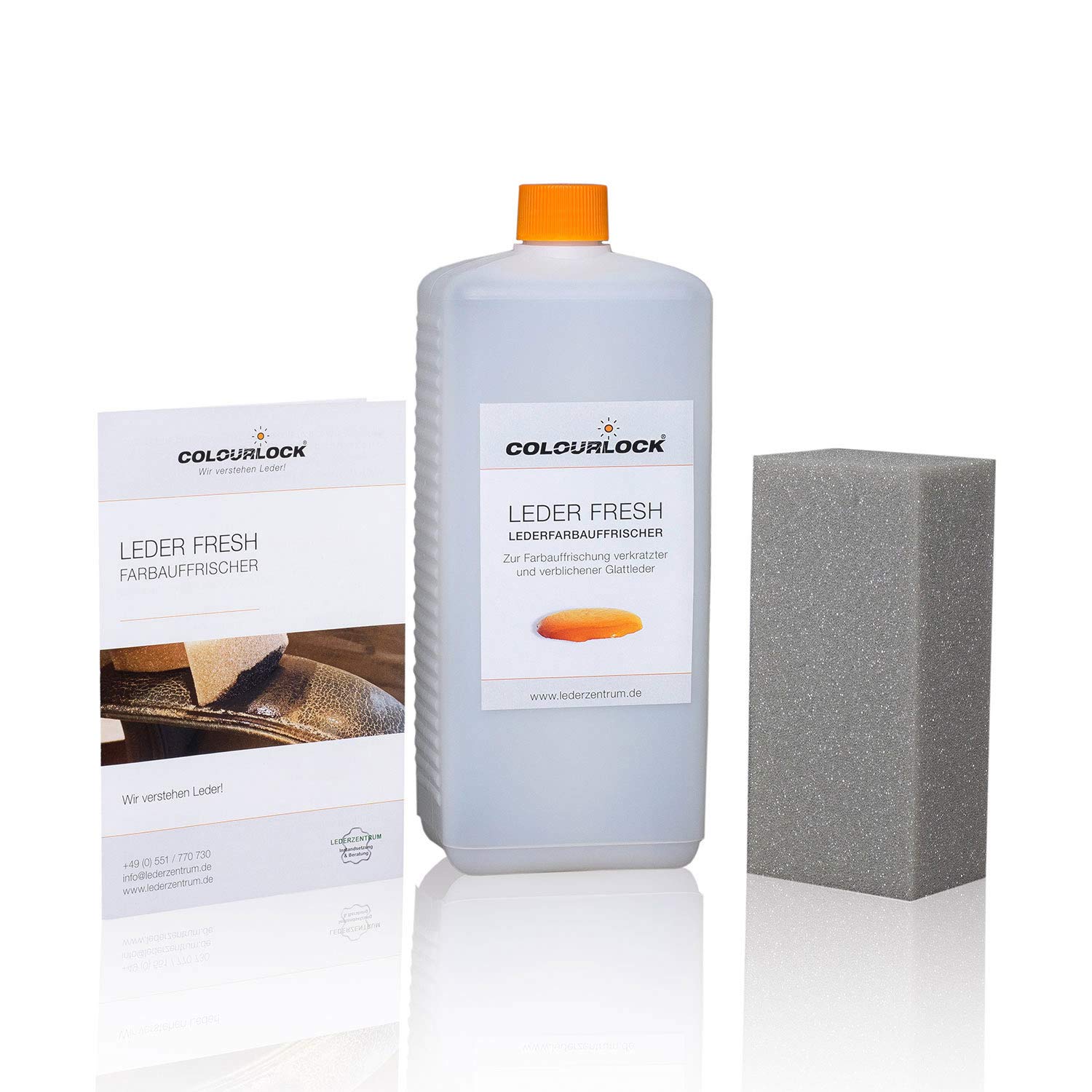 COLOURLOCK® Leder Fresh Tönung (Lederfarbe, Farbauffrischung) 1000 ml passend für Mercedes-Benz schwarz, beseitigt Schrammen, Ausbleichungen und Abnutzung an Leder und Kunstleder von COLOURLOCK