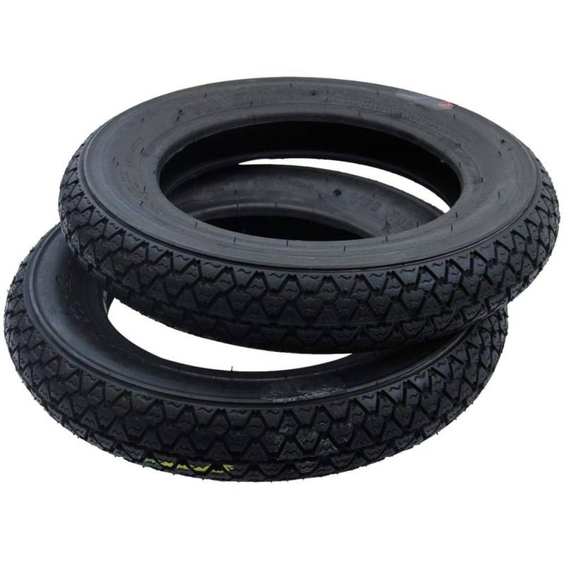 2X Reifen 3.00-10 Zoll Vee Rubber VRM054 VRM-054 3.00-10 50J TT FR/R Classic Grip Piaggio Vespa von COMBLU