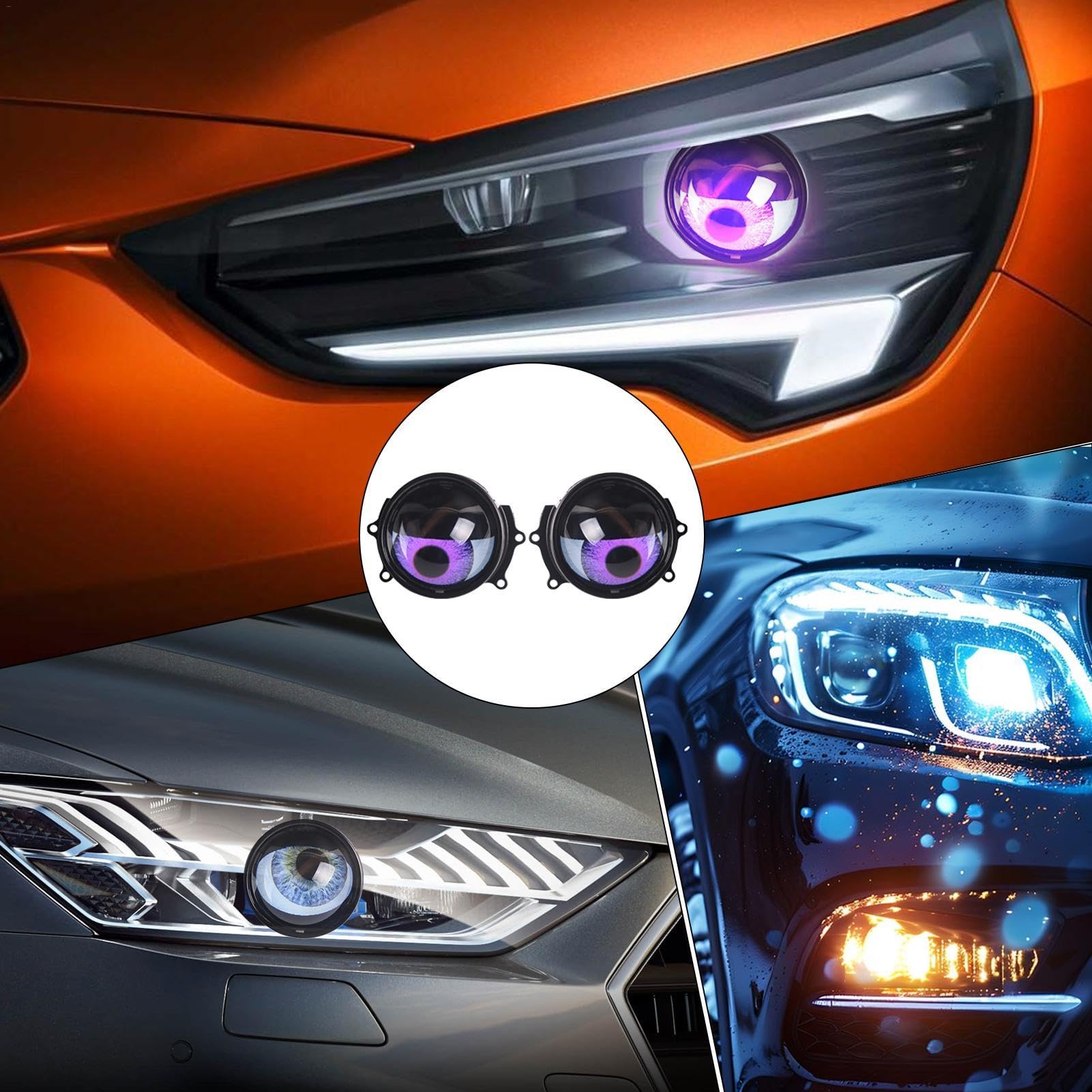 Devil Eyes Licht Für Autos, 12V LED Dynamische Devil Eye Autolichter | WiFi-gesteuerte LED-Autoscheinwerferlampen | Car Devil Eyes-Effekt Für Die Meisten Autos | Scheinwerferzubehör | Devil Eyes-Upgra von COMFOLIVING