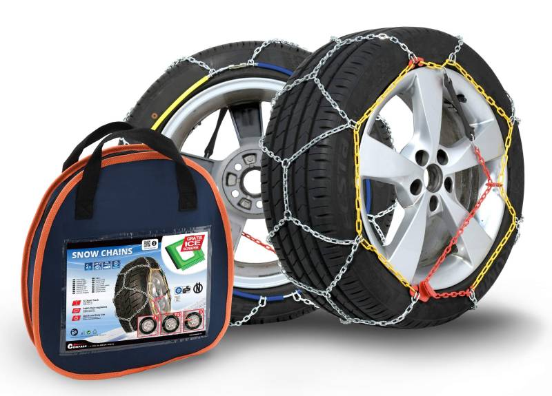 COMPASS Schneeketten für Reifen 165/65 R15 TÜV geprüft (x50) 1 Paar von COMPASS