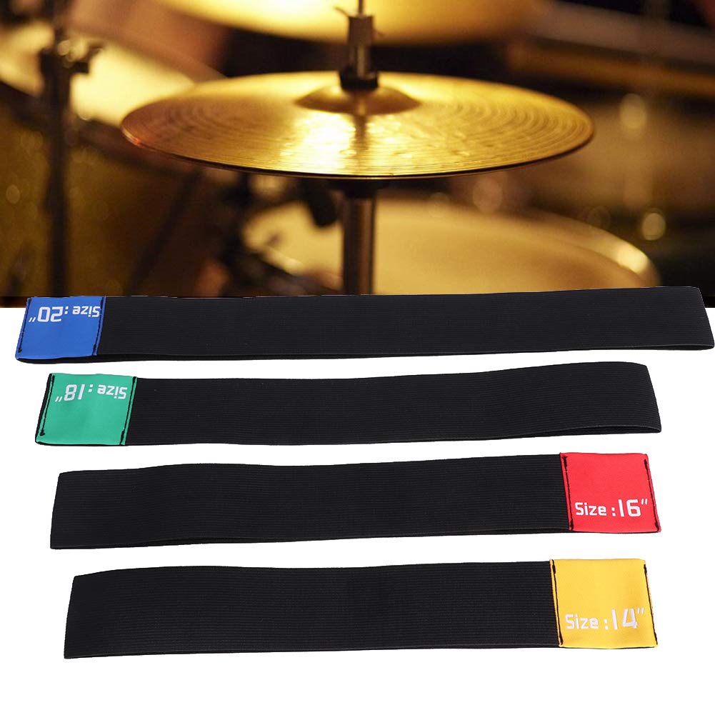 4 Stück 14/16/18/20 Zoll Drum Cymbal Mute Belt Praktischer Schalldämpfer Dämpfer von COMTERVI