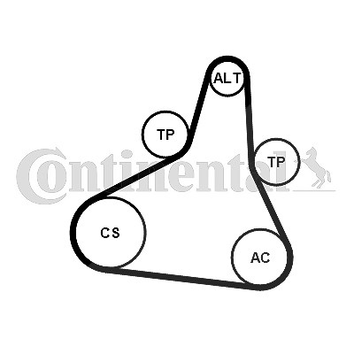 Continental Ctam Keilrippenriemensatz [Hersteller-Nr. 6PK1073EXTRAK1] für Ds, Citroën, Opel, Toyota, Peugeot von CONTINENTAL CTAM