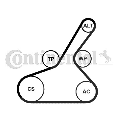 Continental Ctam Keilrippenriemensatz [Hersteller-Nr. 6PK1190K1] für Mazda von CONTINENTAL CTAM