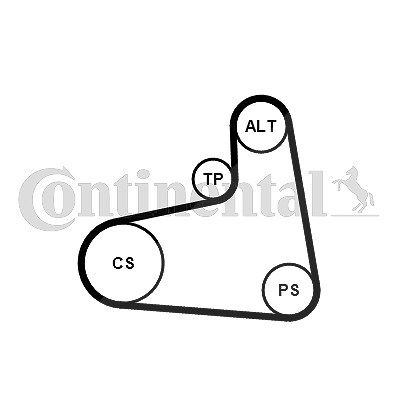 Continental Ctam Keilrippenriemensatz [Hersteller-Nr. 6PK906K3] für Audi, Seat, Skoda, VW von CONTINENTAL CTAM