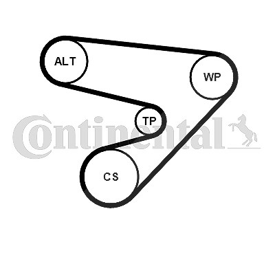 Continental Ctam Wasserpumpe + Keilrippenriemensatz [Hersteller-Nr. 5PK1230WP2] für Opel von CONTINENTAL CTAM