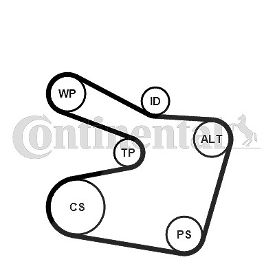 Continental Ctam Wasserpumpe + Keilrippenriemensatz [Hersteller-Nr. 6PK1538WP2] für BMW von CONTINENTAL CTAM