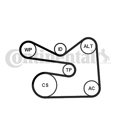 Continental Ctam Wasserpumpe + Keilrippenriemensatz [Hersteller-Nr. 6PK1733WP3] für Audi, Seat, Skoda, VW von CONTINENTAL CTAM