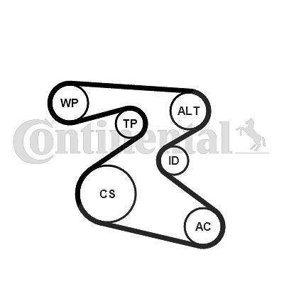 Continental Ctam Wasserpumpe + Keilrippenriemensatz [Hersteller-Nr. 6PK1873WP1] für Seat, Skoda, VW von CONTINENTAL CTAM