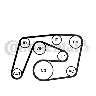 Continental Ctam Wasserpumpe + Keilrippenriemensatz [Hersteller-Nr. 6PK2260WP2] für Mercedes-Benz von CONTINENTAL CTAM