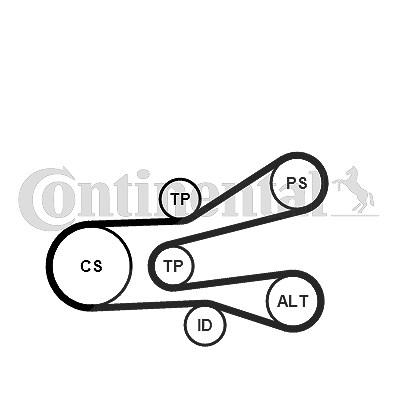 Continental Ctam Keilrippenriemensatz [Hersteller-Nr. 6PK1440K1] für Citroën, Fiat, Peugeot von CONTINENTAL CTAM