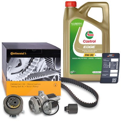 Continental Ctam Zahnriemensatz inkl. 5l Castrol 5W-30 LL für Audi, Seat, Skoda, VW von CONTINENTAL CTAM