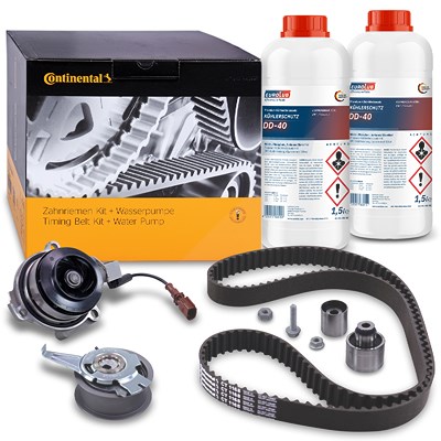 Continental Ctam Zahnriemensatz + 2x 1,5 l Kühlerfrostschutz DD-40 für Audi, Seat, Skoda, VW von CONTINENTAL CTAM