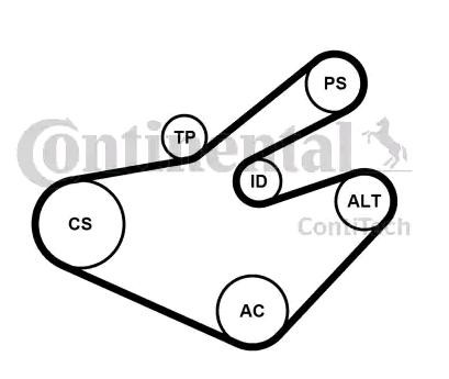 CONTITECH Keilrippenriemensatz OPEL,RENAULT,NISSAN 7PK1795K1 7701475193,9121112,7PK1795 09121112,4405279 von CONTITECH