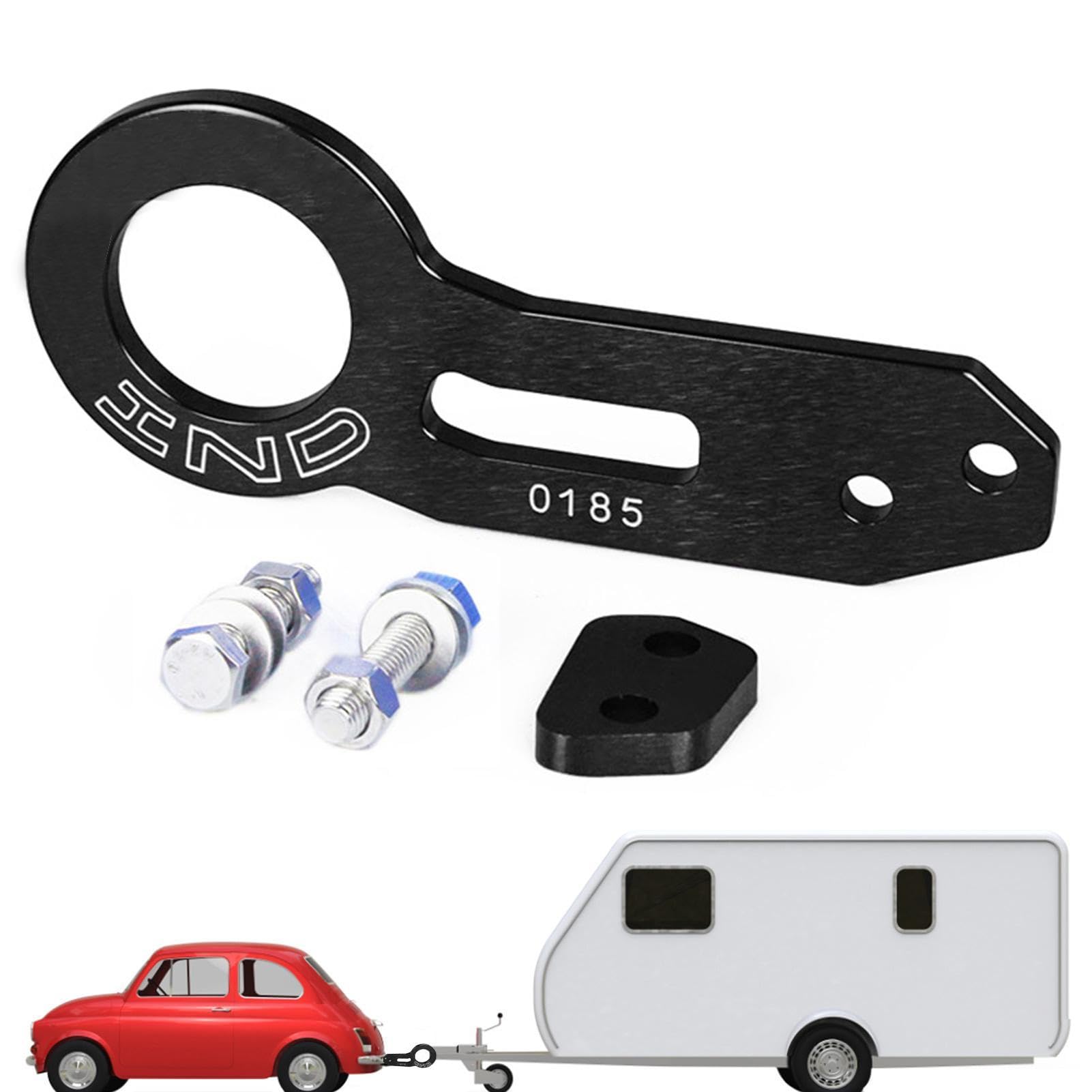 COOBAA Abschlepphaken für Auto, Stoßstange, wiederverwendbar, Aluminiumlegierung, Rennwagen, Heckabschlepphaken-Set, Anhängerring, Rennanhänger, Haken für SUV, Wohnmobile, Auto von COOBAA