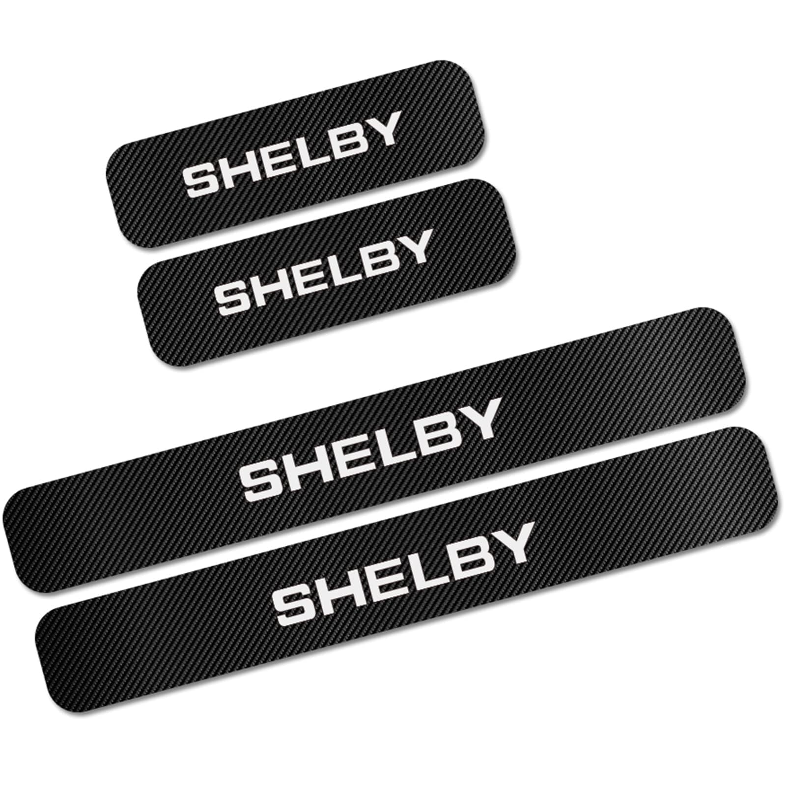 4 Stück Auto Kohlefaser TüRschweller Aufkleber für Ford Shelby, Anti Kratz Schutzstreifen Car Styling Kick Plates Schutz ZubehöR von COOKENG