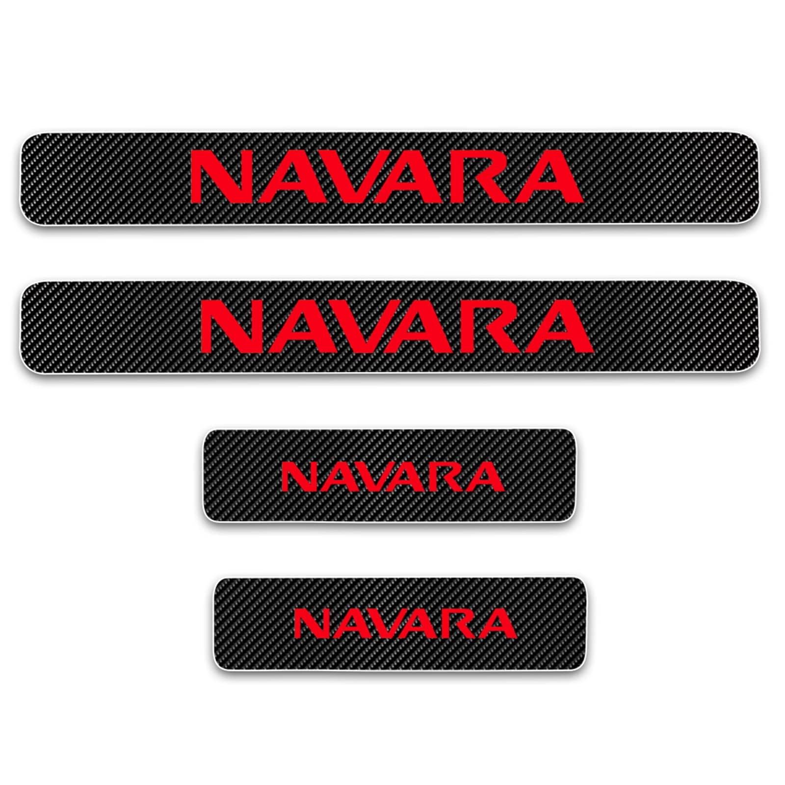 4 Stück Auto Kohlefaser TüRschweller Aufkleber für NIS-San Navara 2015-2019, Anti Kratz Schutzstreifen Car Styling Kick Plates Schutz ZubehöR von COOKENG