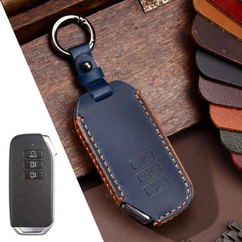 Autoschlüssel für Kia sportage 2016-2018, Leder Schlüsselhülle Etui Schlüssel Gehäuse Schlüssel Cover mit Schlüsselanhänger Key Fob Cover Halter Protector Autoschlüssel Hülle Auto Zubehör von COOKENG