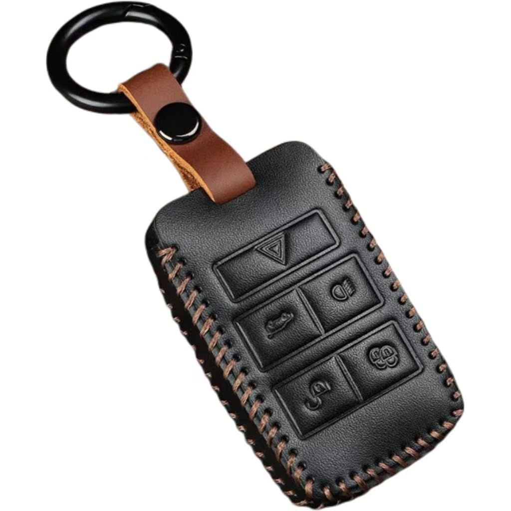 Autoschlüssel für Land Rover Range Rover Sport 2013-24,Leder Schlüsselhülle Etui Schlüssel Gehäuse Schlüssel Cover mit Schlüsselanhänger Key Fob Cover Halter Protector Autoschlüssel Hülle Auto Zubehör von COOKENG